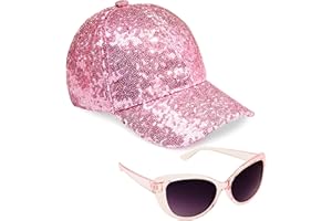 CityComfort Baseball Cap Mädchen, 2er-Set Verstellbarer Basecap & UV-Schutz Sonnenbrille Kinder - Geschenke für Mädchen