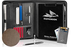 Royal Phoenix® Business Schreibmappe A4 'Falcon' - Hochwertige Businessmappe mit Reißverschluss - inkl. Kreditkartenetui + weiteren EXTRAS - Dokumentenmappe aus hochwertigem Kunstleder in Mokka