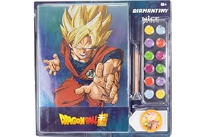 DIAMANTINY - Dragon Ball, Battle Goku - Kit crea il Mosaico con Gemme 3D, 1 quadro