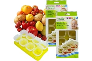 FIVE-A-DAY FRESH Baby Weaning Food Pots Freezer Tubs Stacking Tray Cubes Containers BPA Free for Storing Mashed Food, Formula, Snacks, Breast Milk & Fresh Food Pack of 2