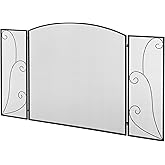 Pare-feu Cheminée 3 Volets Vintage – 118x68 Cm, Métal Gris, France (années 80)