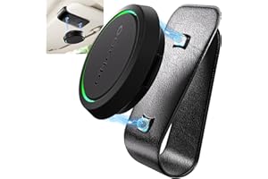 ‎MYLOVETIME mylovetime Magnetische Ooono 2 Halterung, Sonnenblende Auto Halterung Kompatibel mit Ooono Co Driver No2, Halter für Ooono Blitzerwarner Magnet und PU Leder Schwarz