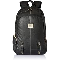 Gear Classic Anti Theft Faux Leather 14 cms Black Laptop Backpack (LBPCLSLTH0101)