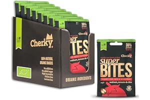 Cherky ECO Superbites Jerky Walnut Tomato & Chía, 12x 30g - Jerky de ternera BIO noble con nueces y chía cocido al horno, Keto, sin aditivos, sin ingeniería genética, certificado BIO