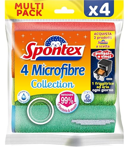 SPONTEX 24 Mikrofasertücher Set – Entfernt 99% Der Bakterien, 30x30 Cm, Waschbar Bis 60°C