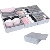 SIMPLE JOY Drawer Organisers with Stable Base, Storage System for Socks, Bras, Underwear, Suitable for IKEA Furniture, Fabric