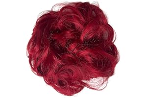 CAISHA by PRETTYSHOP Postizo Coletero Pelo De Novia Voluminoso Rizado Moño Rojo HG7a