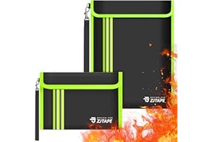 ZJTAPE Ognioodporna i wodoodporna torba - 2 częściowa torba na dokumenty, ognioodporny portfel, torba ochronna z paskiem odblaskowym na paszport, pieniądze, certyfikaty, umowy i kosztowności