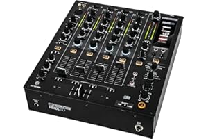 Reloop RMX-60 Digital, 4 + 1 channel DJ club digital mixer, with 8 built-in DSP beat effects, LCD display, 3-band equaliser (kill/classic), adjustable fader curves and Innofader compatibility