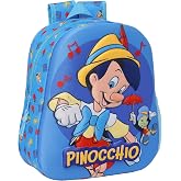 Safta PINOCCHIO School Backpack, 3D Design, Adaptable to Cart, Ideal for Children of Different Ages, Comfortable and Versatil