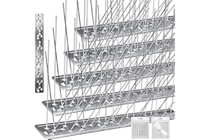 KESSER® Taubenabwehr Vogelabwehr 3m Spikes Set | Vogel/Taubenschreck 304 Edelstahl | Effektiver Tauben/Vogelschutz für Balkon, Dach, Fenster & Garten | Vogel Abschreckung Spieße + Montage Zubehör