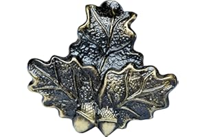 Januel - Decorazione con foglie di quercia per trofeo di cinghiale, fissaggio denti e gres di cinghiale su stemma trofeo, modello piccolo, fissaggio a vite, viti incluse