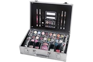 Briconti Zmile Cosmetics Coffret Maquillage Mallette en Aluminium, 51 Pièces, 1 Unité