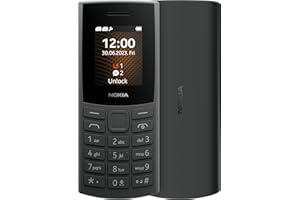 Nokia 105 4G Edition (2023) Feature Phone with Dual SIM, 1.8 Inch Display, 1450 mAh Battery, 48 MB RAM / 128 MB ROM, Expandable Memory, 3.5 mm Headphone Jack, FM Radio - Charcoal