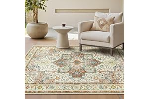 GENIMO Alfombra Salon Vintage Alfombras de Área Lavables en Máquina, Alfombras con Base Antideslizante, Alfombra de Dormitorio de Pelo Corto para Cocina, Comedor, Marrón, 160X230CM