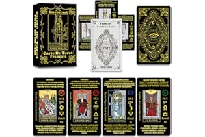 Smoostart Cartes De Tarot Français pour Débutant avec Significations, Holographiques Tarot avec Guide pour Débutants, Mots-Clés, Élément, Planète, Zodiaque, Chakra, Oui Ou Non, Numérologie