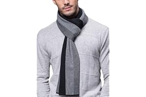 WANYING Hommes Echarpe 6% Laine Automne Hiver Easy Chic Gentleman Echarpe Tricotée - 180 * 30cm À Rayures