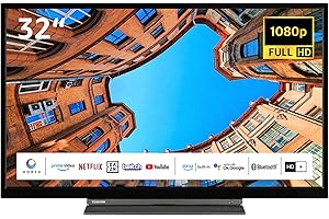 Toshiba 32LK3C63DAW 32 Zoll Fernseher/Smart TV (Full HD, HDR, Alexa Built-In, Triple-Tuner, Bluetooth) - Inkl. 6 Monate HD+ [2023]