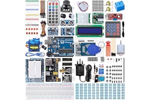 Miuzei Starter Kit for Arduino Electronic Set, Full Version Kit, Electric Kit with Breadboard Sensor, Resistors, Power Supply, LEDs, etc. 248 Accessories, 42 Programming Courses Technology Kit