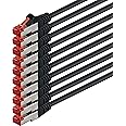 0,5m - Noir - 10 pièces - CAT6 Câble Ethernet Set - Câble Réseau RJ45 10/100 / 1000 Mo/s câble de Patch LAN Câble |Cat 6 S-FT