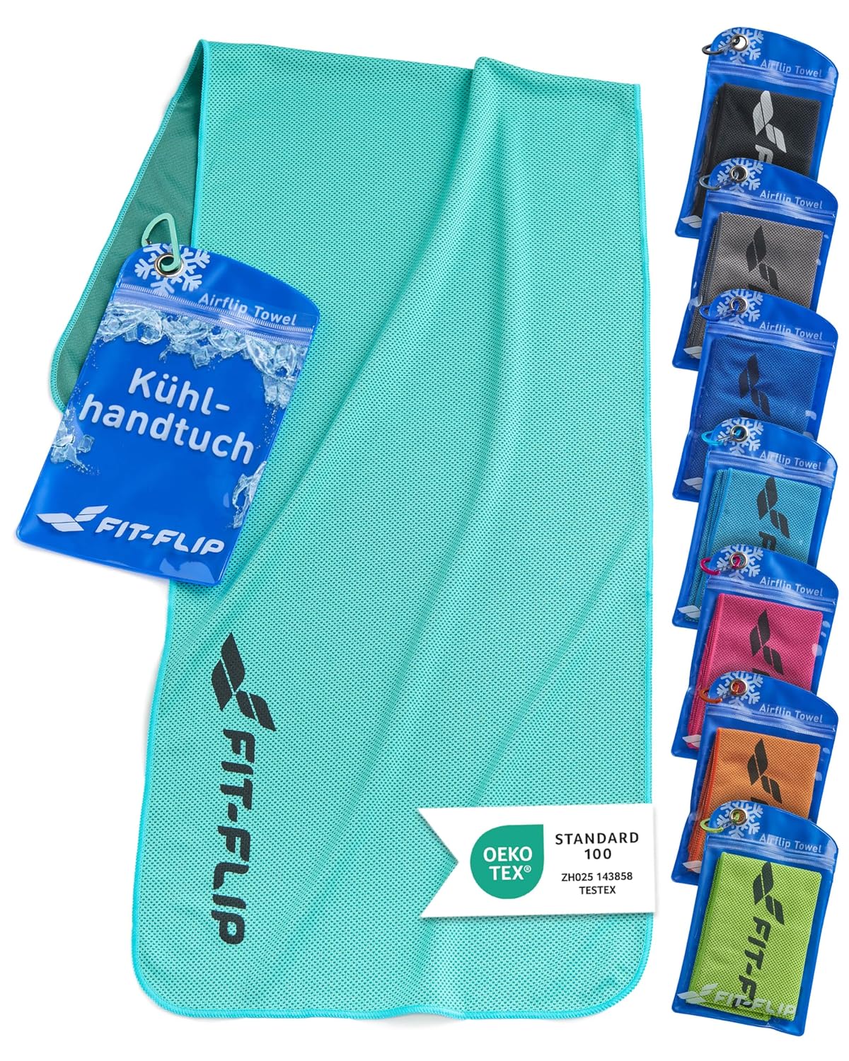 Fit-Flip Kühltuch aus Mikrofaser für Nacken und Hals