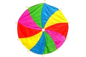 Edz Kidz 210T Fun Play Swirl Pattern Parachute with 10 Handles. Ideal Indoor/Outdoor play mat and Picnic Blanket (12')