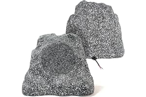 STUDIOFINIX Outdoor Rock - Altoparlanti impermeabili, 400 Watt, 16,5 cm, timbre superiore IPX6, resistenti alle intemperie, design per giardino, patio, piscina, terrazza, barbecue (coppia)