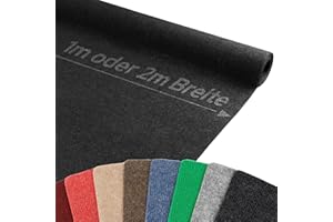 Nadelfilz Teppich-Boden Nadelfilz Teppich-Boden RIPS MALTA B1 als Meterware - B1 als Meterware - Anthrazit, 2,00m x 1,00m, Schwer Entflammbarer, Gerippter Bodenbelag für Messe & Event