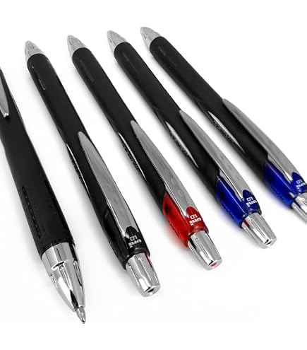 Stylos Uni-Ball JetStream 0,7 Mm Noir - Boîte De 12, Encre à Séchage Rapide, Rechargeable, Corps Recyclé