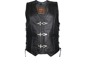 MDM Gilet en cuir Femme, Bike – Gilet, moto, cuir, club – Gilet, Chopper, rocker gilet, soutane, Vest, Leather Vest, Leather Waistcoat