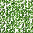 Artificial Ivy, Fake Vines, Ivy Garlands Artificial, Fake Ivy, Fence Screening, Vines, Green Leaves Fake Plants, Hanging Vines for Wedding Home Decoration Garden Wall Room Decor (77ft - Pack of 10)