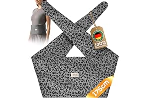 YUNA Care® Wärmflaschengürtel – 175 cm Wärmegürtel aus Baumwolle für Wärmflasche, Körnerkissen, Kirschkernkissen – ideal bei Periode, Rücken-, Bauchschmerzen (Leo grau)