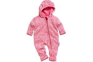 Playshoes Baby Fleece Jumpsuit, Breathable Unisex Jumpsuit for Boys and Girls with Long Zip and Hood, Contrasting Colours