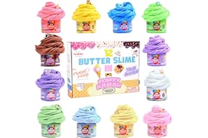 ToysButty Slime Kit Enfant Déjà Fait, 12 Slime Fluffy, Kit Slime Coffret Asmr Slime Glace, Slime gâteau, 21 Accessoires. Créer Slime Glacée, Cloud, Beurre, DIY Jouet Cadeau Enfant Fille Garçon