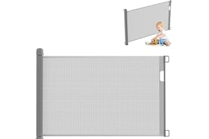 UISEBRT Kratka ochronna na drzwi, wysuwana, 0-150 cm, kratka ochronna na schody dla niemowląt i zwierząt futerkowych, do użytku wewnątrz i na zewnątrz, szara