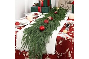 Alupssuc Guirnalda Navidad Verde 6FT (180 cm), Corona PE, Decoración para Puerta/Mesa/Escalera/Chimenea/Balcón/Escaparates, Exterior