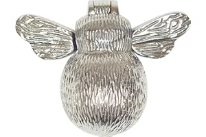 AMSKA INTERNATIONAL Bumble Bee Door Knocker, Solid Brass Material, Various Finishes (1600) (Chrome)