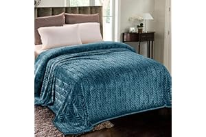 Whale Flotilla Flannel Fleece Queen Size Blanket for Bed, 220x240 CM, Soft Fluffy Velvet Bed Blanket with Decorative Vintage Pattern for All Season, Warm and Lightweight, Teal