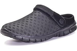 Hsyooes Mules Et Sabots Homme Femme Respirant Chaussures de Jardin Sandale à Enfiler Chaussons Pantoufles Été