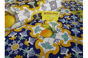 PAGO POCO Tovaglia Quadrata in Plastica 100% Impermeabile Disegno MAIOLICHE Misura:140x140.. MADE IN ITALY !!!! (140x140)