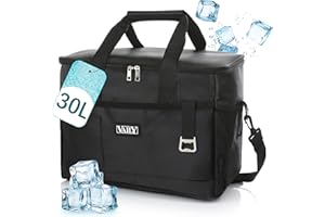 Vaily Torba chłodząca 30 l – składana torba termiczna do samochodu, na plażę i w podróż – duża lodówka na lunch, piknik i kemping