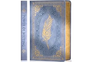 CAGIE Vintage Journal for Women Men, 320 Pages Thick Hardcover Notebook, A5 College Ruled Journals for Writing with Gift Box, 5.7x 8.3 in, Light Blue