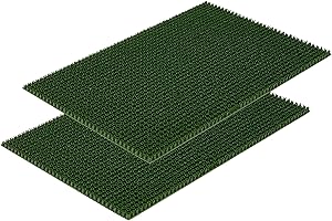 ‎CARPIDO Wetterfeste Fußmatte Garten - Grün 2er Set 40 x 60 cm - Schmutzfangmatte außen - Fussmatte leicht zu reinigen - Türmatte Plastik Borsten 1,4 cm hoch