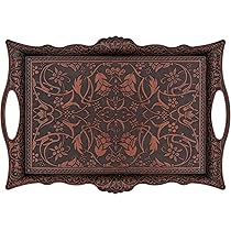 Vassoio Vintage Turco In Lega Di Zama – Argento Romano, 37x24 Cm, Multiuso - 3
