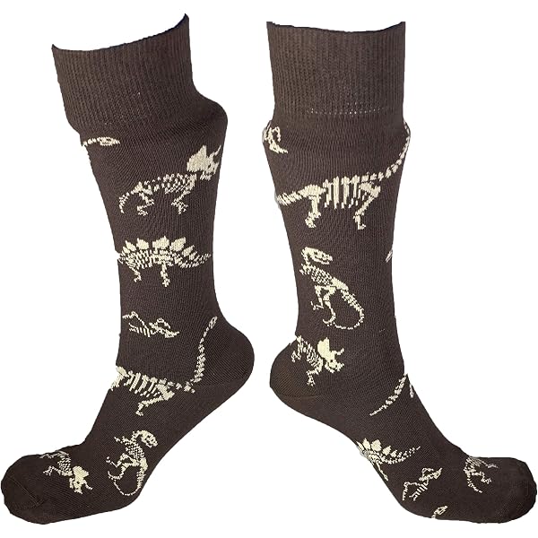 Paire Chaussettes Blanches Dinosaure Drôle Unisexe Taille 36-43 - Cadeau Fun