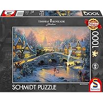 Dorp in de winter (Thomas Kinkade) - Puzzel (1000 Dorp in de winter (Thomas Kinkade) - Puzzel (1000
