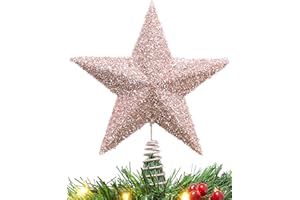 Christmas Concepts® Estrella de árbol Brillante de 28cm (11") - Lujosa decoración navideña (Oro Rosa)