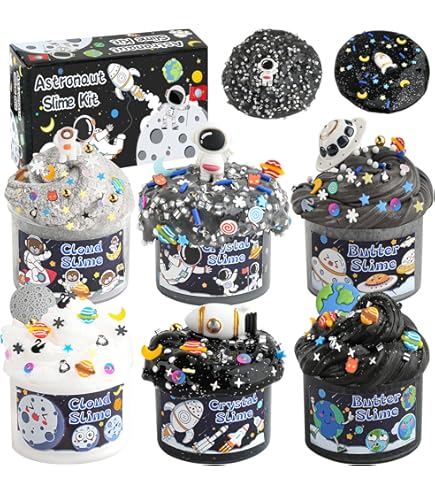 Joyjoz Kids Slime Ball Kits - 24 Pack Galaxy, Crystal, Unicorn, Fluffy & Stretchy Toy Putty, Non-Sticky Slime For Girls & Boys