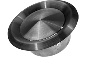 Vent Systems Tubo de escape de acero inoxidable de 100 mm de diámetro, válvula de placa de acero inoxidable, para tubos redondos, para baño, cocina, oficinas y ventilación del hogar.