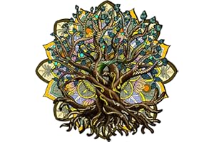 CHARMIBLE Wooden Puzzles for Adults, Mysterious Tree Wooden Jigsaw Puzzles for Adults, Unique Animal Shape Puzzle Gifts, Wooden Puzzles for Family Game and Home Decor (40x39.7cm, 300pcs)